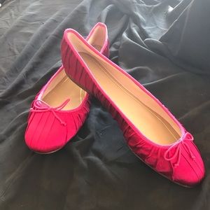 Beautiful Fuchsia Satin Flats